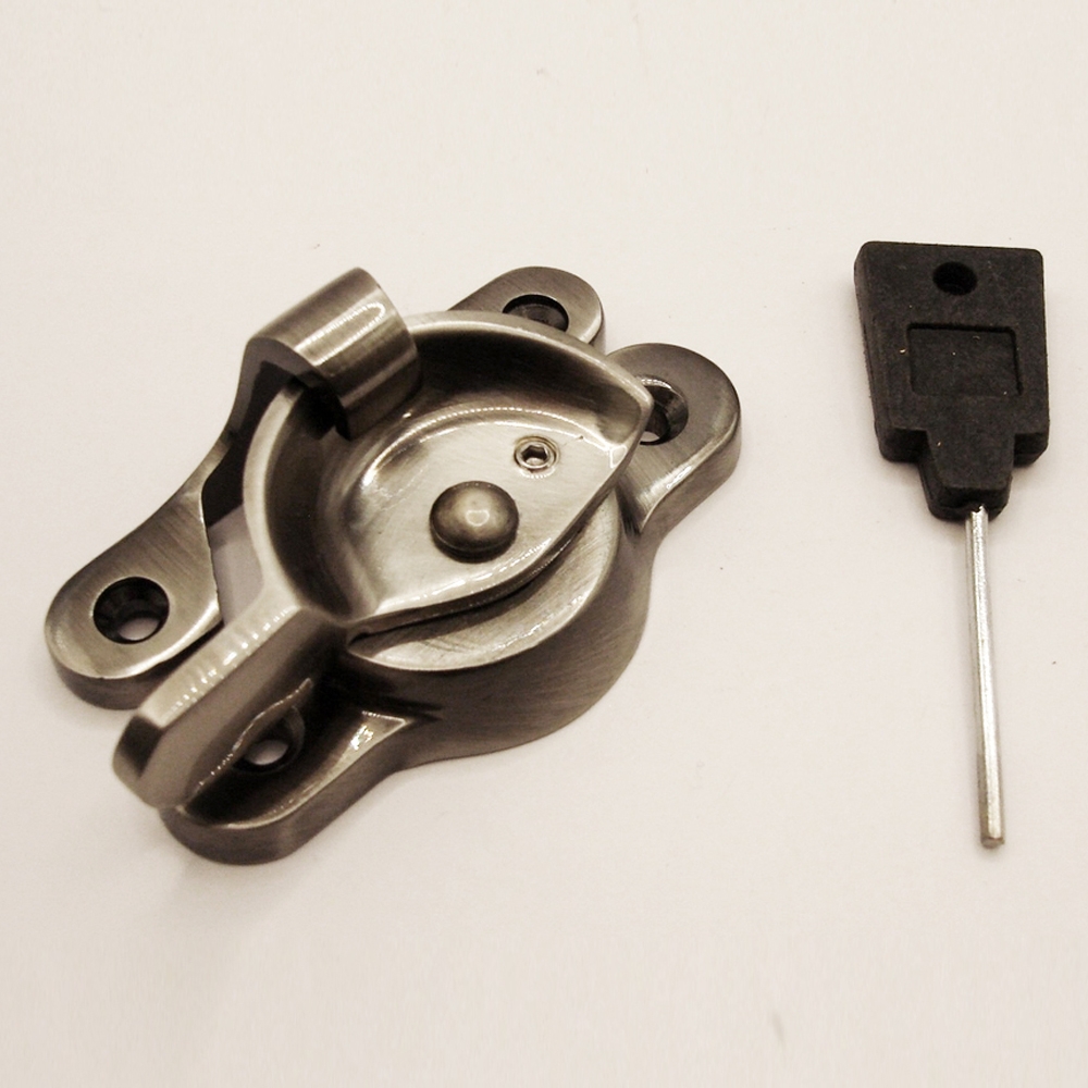 TWC002L/AN • Locking • Antique Nickel • Forged Fitch Sash Fastener